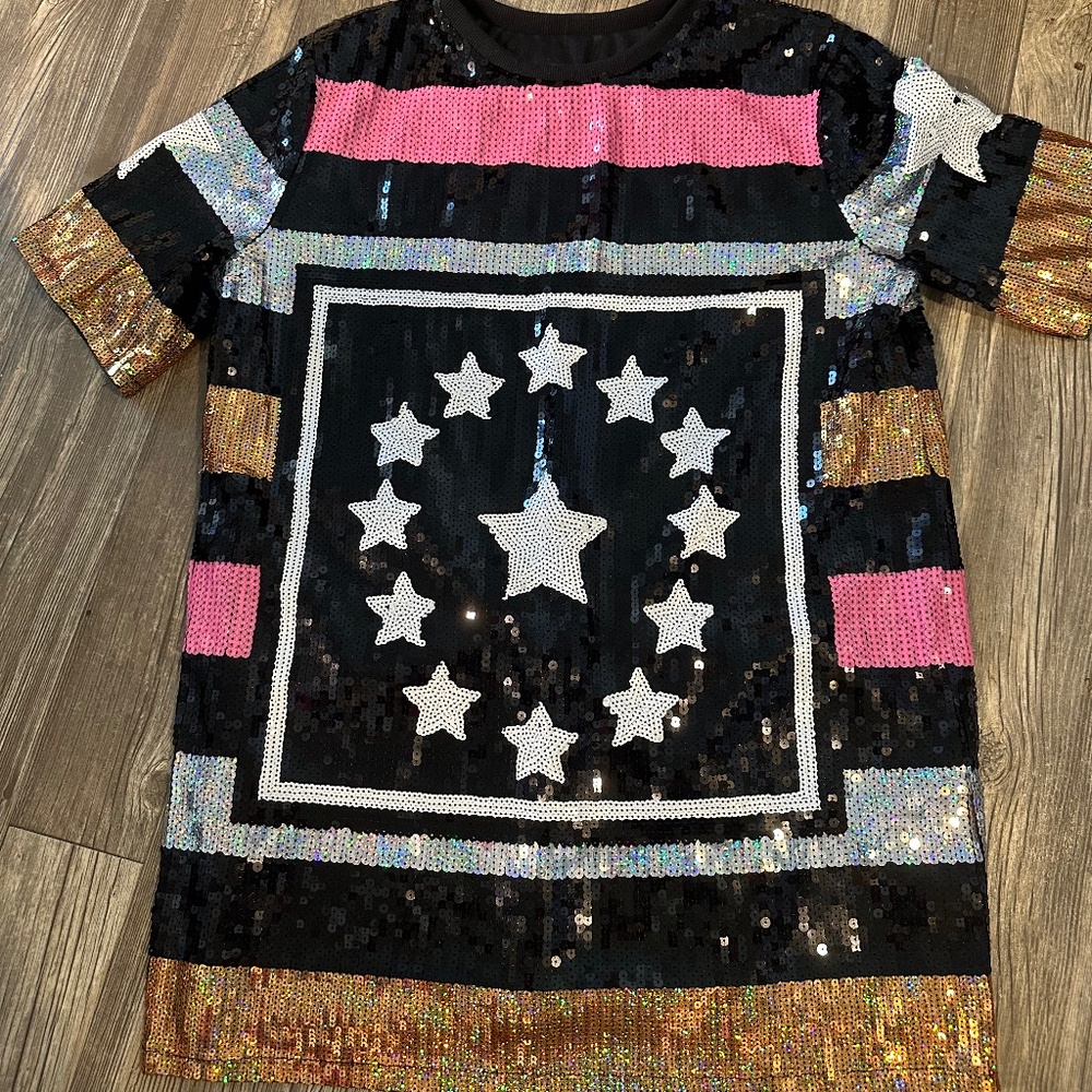 Sequin t-shirt dress